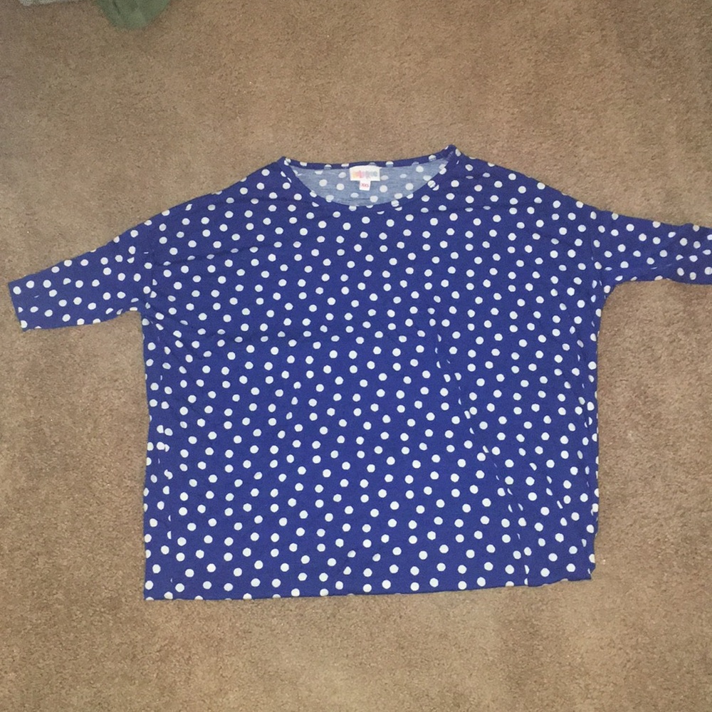 XXS blue polka dot Lularoe Irma tunic
